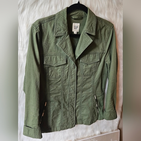 GAP Vintage Wash Army Green Field Jacket - Picture 2 of 7